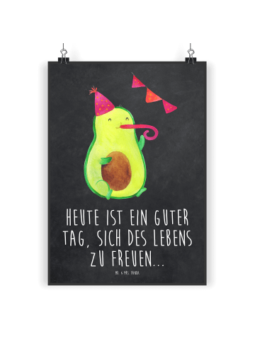 Mr. & Mrs. Panda Poster Avocado Party mit Spruch in Kreidetafel