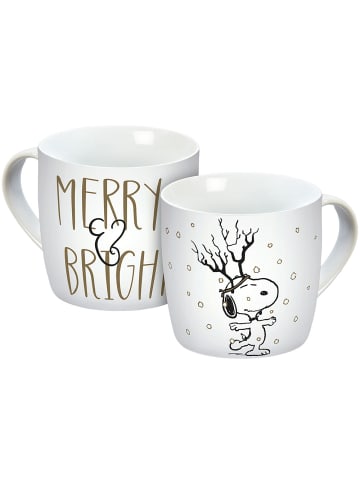 Geda Labels Tasse Peanuts Merry & Bright in Weiß - 300 ml