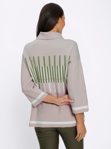 Heine Pullover in hellgrau-eucalyptus-gemustert