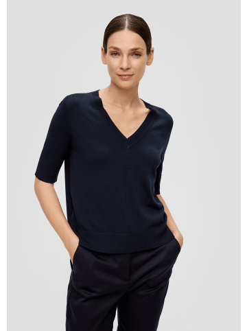 s.Oliver BLACK LABEL Strickpullover kurzarm in Blau