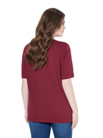 Ulla Popken Shirt in dunkel kirschrot