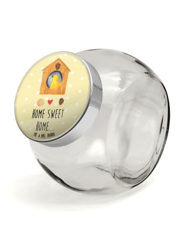 Mr. & Mrs. Panda Vorratsbehälter Vogelhaus Home mit Spruch in Gelb Pastell