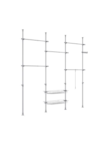 SoBuy Kleiderständer in Hochglanz-Silber - (W) 9 x (H) 295 x (L) 305 cm