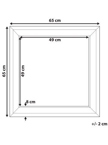 Beliani Wandspiegel CAVAN in Silber - (W) 65 x (H) 65 x (L) 4 cm