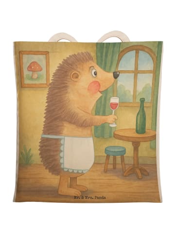 Mr. & Mrs. Panda Beuteltasche Igel Wein Design ohne Spruch in Weiß