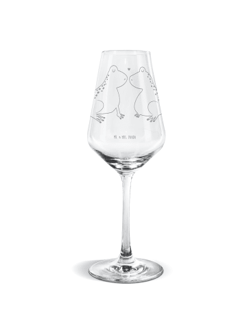 Mr. & Mrs. Panda Weißwein Glas Frosch Liebe ohne Spruch in Transparent