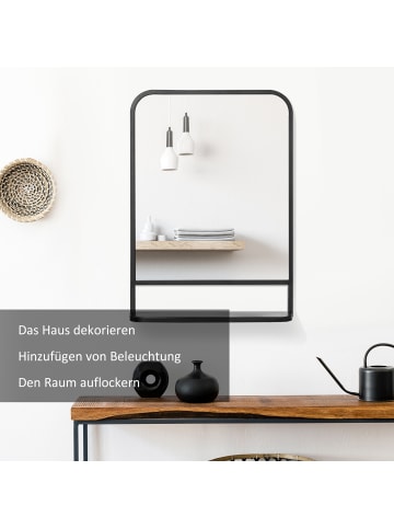 HOMCOM Wandspiegel in Schwarz 70L x 10,2B x 50H cm