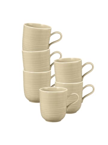 6er Set Kaffeebecher Terra in Sandbeige 400 ml