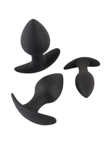 Black Velvets Analplug 3-teiliges Anal-Trainer-Set in schwarz