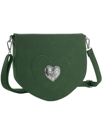 tectake Schicke Trachtenhandtasche in Wildlederoptik, grün