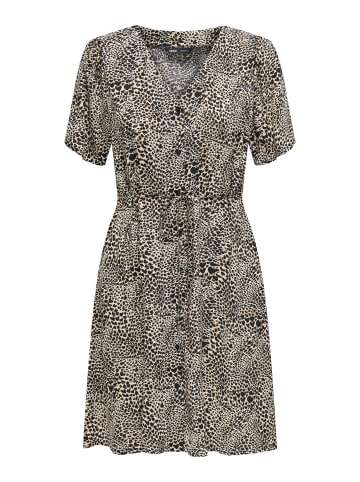 ONLY Legeres Mini Kleid Sommerliches Design Muster in Braun-2