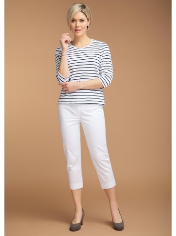GOLDNER Kurzgröße:  Ringelshirt Buntgewirktes Ringelshirt in weiß / marine / geringelt