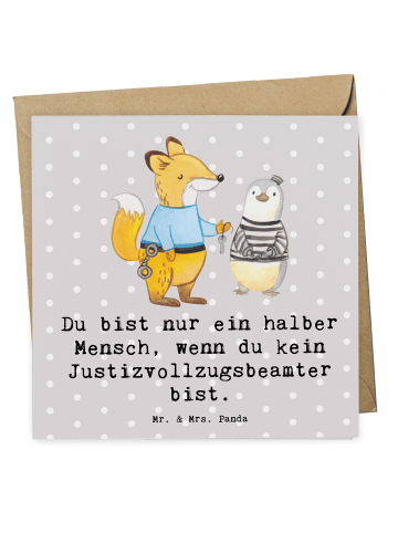 Mr. & Mrs. Panda Deluxe Karte Justizvollzugsbeamter Herz mit Spruch in Grau Pastell