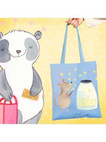 Mr. & Mrs. Panda Jutetasche Maus Sterne ohne Spruch in Sky Blue