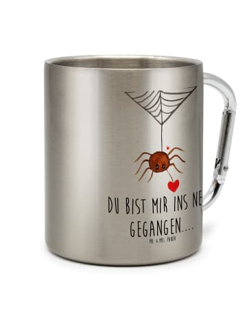 Mr. & Mrs. Panda Isolierbecher Spinne Agathe Liebe mit Spruch in Silber