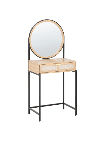 Beliani Schminktisch CASSIAR in Braun/Schwarz - (W) 61 x (H) 140 x (L) 36 cm