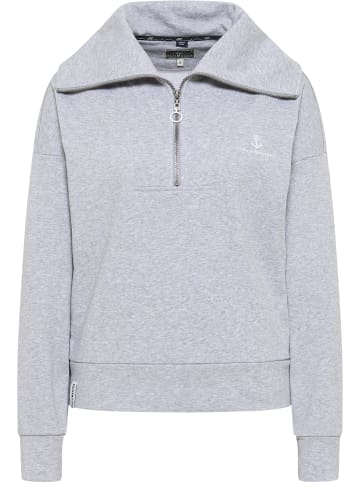 DreiMaster Maritim Damen Oversized Sweatshirt in Hellgrau Melange