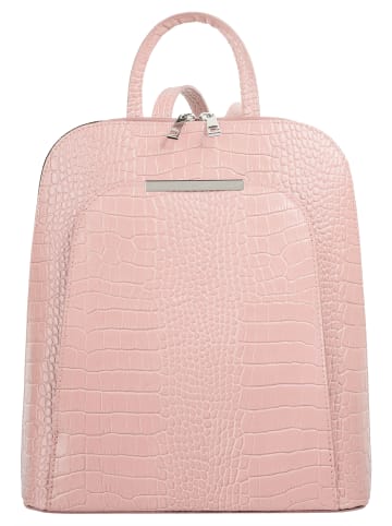 Cluty Rucksack echt Leder in rosa