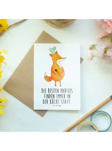 Mr. & Mrs. Panda Valentinstagskarte Fuchs Koch mit Spruch in Weiß