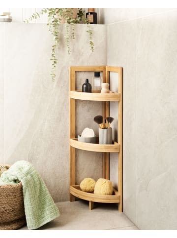 Beliani Badezimmerregal ILLAMPU in Braun - (W) 34 x (H) 77 x (L) 23 cm