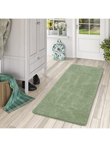 Snapstyle Hochflor-Läufer Milano in hellgrün