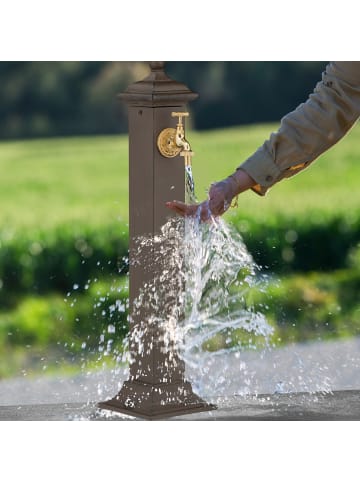 relaxdays Standbrunnen in Dunkelbraun - (B)17 x (H)71 x (T)21 cm