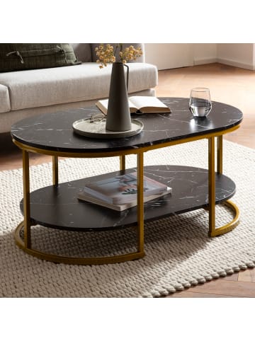 FineBuy Couchtisch in Schwarz / MDF / 100x60x45