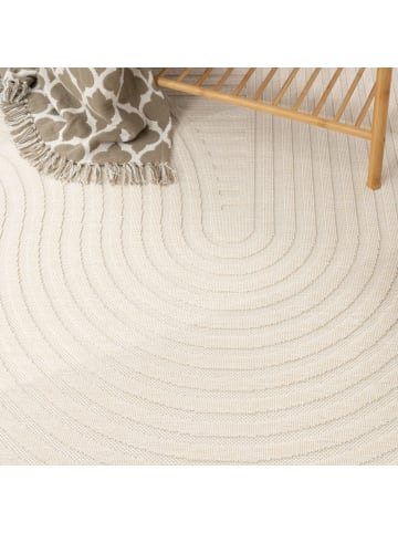 KADIMA DESIGN Outdoor Teppich Unifarben Spiral Balkon, Terrasse schmutzabweisend in Creme