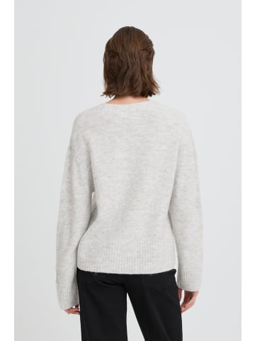 ICHI Strick-Cardigan langarm IHBALING Loose fit in Light grey melange