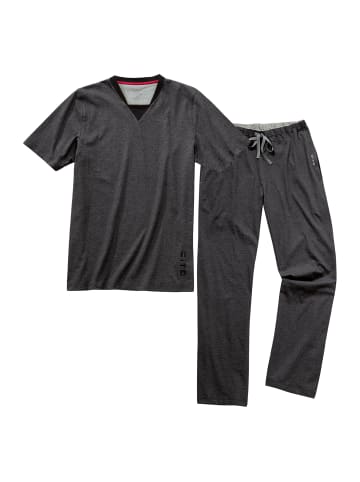 CiTO Schlafanzug - T-Shirt mit Hose lang Night & Home in Grau