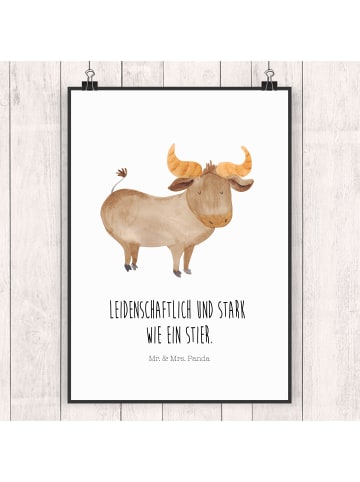 Mr. & Mrs. Panda Bild Sternzeichen Stier mit Spruch in Weiß