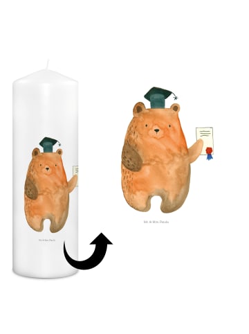 Mr. & Mrs. Panda Laternenkerze Bär Prüfung ohne Spruch in Weiß