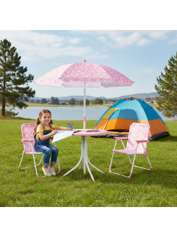 relaxdays Camping Kindersitzgruppe "Einhorn" in Rosa
