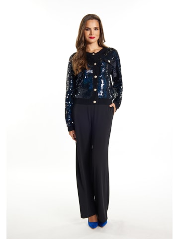 faina Damen Strickjacke Mit Pailletten in Schwarz