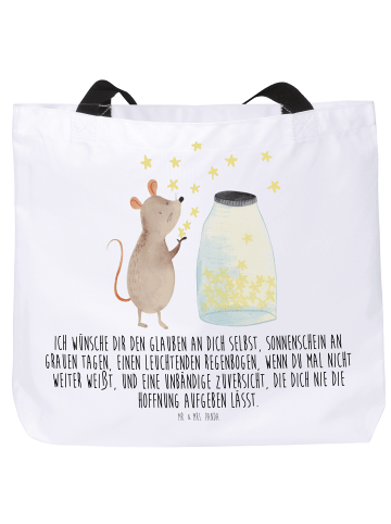 Mr. & Mrs. Panda Tasche Maus Sterne mit Spruch in Weiß
