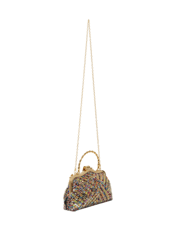 faina Women Handbag in Gold Multicolor