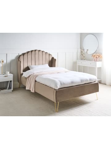 Beliani 2-tlg Doppelbett AMBILLOU in Beige/Gold