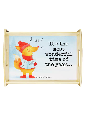 Mr. & Mrs. Panda tablett aus holz Fuchs Sänger Design mit Spruch in Weiß
