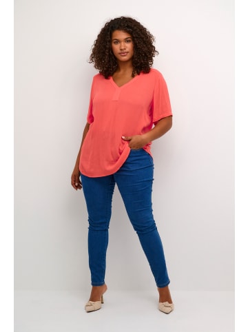 KAFFE curve Kurzarm-Bluse KCami Regular fit in Cayenne
