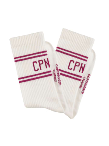 Copenhagen Studios Langsocken in 2x cream weiß mit beere