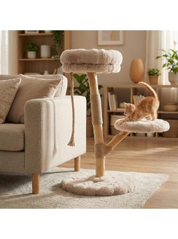 COSTWAY 90 cm Kratzbaum Holz in Beige