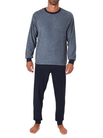 NORMANN langarm Frottee Schlafanzug Pyjama Bündchen - 82400 in blau