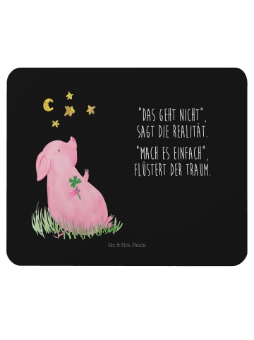 Mr. & Mrs. Panda Mousepad Schwein Glück mit Spruch in Schwarz