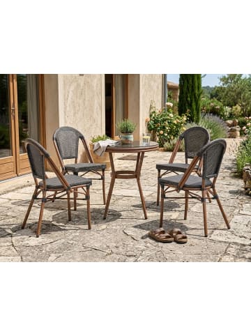 Beliani 5-tlg Gartentisch Set RIFREDDO in Grau/Braun