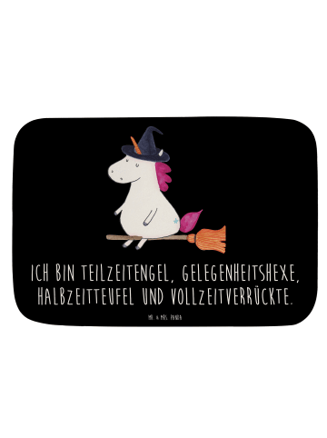 Mr. & Mrs. Panda Badteppich Einhorn Hexe mit Spruch in Schwarz