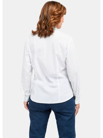 GOLDNER Basicbluse mit  Hemdkragen in weiß