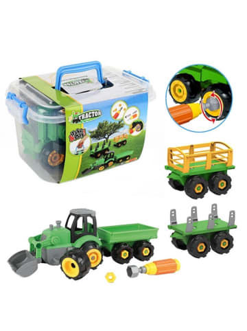 Toi-Toys Traktor + Anhänger mit Schraubendreher zum reparieren Trecker 4 Jahre