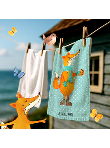 Mr. & Mrs. Panda Handtuch Fuchs Keks ohne Spruch in Türkis Pastell