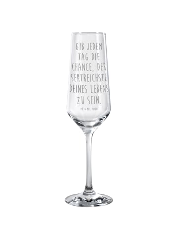 Mr. & Mrs. Panda Trinkglas Spruch Sektglas Freude mit Spruch in Transparent