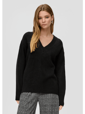 QS Strickpullover langarm in Schwarz